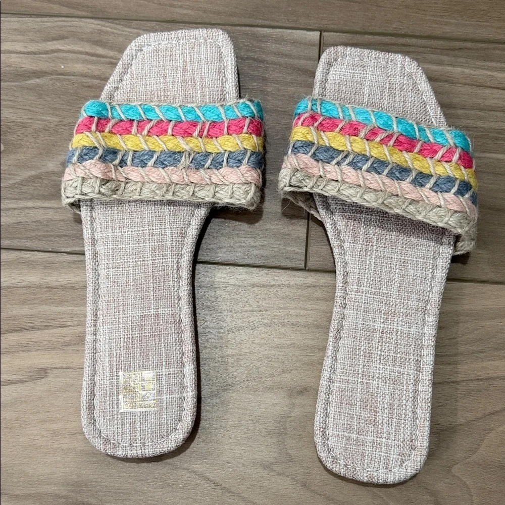 Colorful Woven Slide Sandals